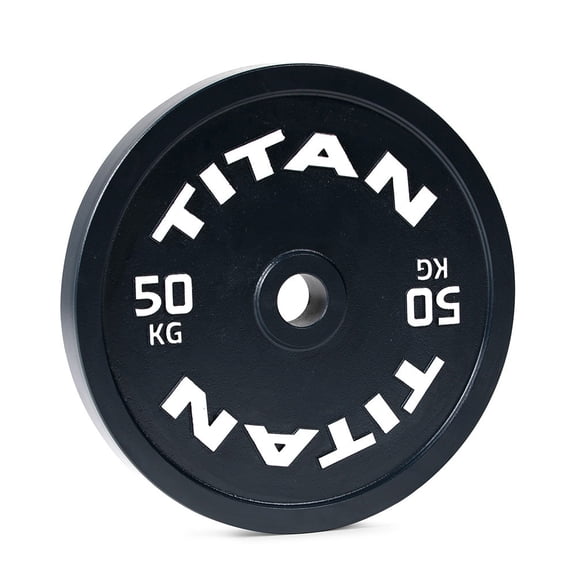 Titan Fitness 50 KG Olympic Calibrated Steel Powerlifting Plate, Machine Precision Steel Discs, Sold Individually