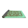 thumbnail image 2 of Ahgly Company Indoor Square Oriental Turquoise Blue Traditional Area Rugs, 4' Square, 2 of 4