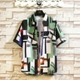 thumbnail image 2 of EQWLJWE Chemise d'Été pour Homme Chemise d'Été Vintage Imprimée Chemise à Manches Courtes pour Homme Chemise à Col Cubain Motif Style Hawaïen Blouse à Manches Courtes à Col Rabattu & Chemise Hauts à Manches Courtes pour Homme, 2 of 4