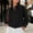 Black, variant on Women's Collared Button Down Cropped Denim Jacket, Long Sleeve Utility Jean Shacket with Big Chest Pockets Gray S