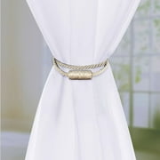 Mainstays 2-Pack Magnetic Tiebacks for Curtains, 18 Inch - Beige