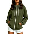 thumbnail image 2 of Trendy Women's Oversized Hoddies Pullover Zip UpCasual Long Sleeve Oversized Hooded Sweatshirts Hoodie Jackets With Pockets, 2 of 9