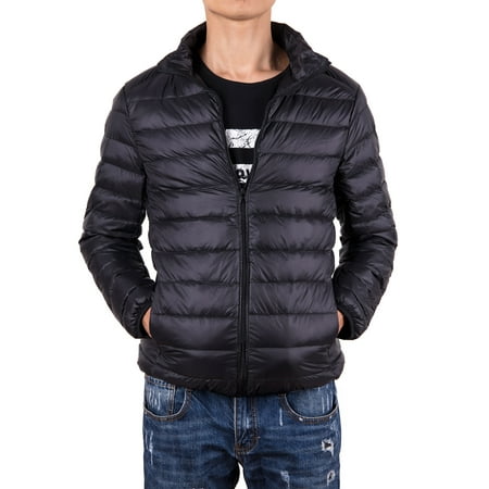 Men Down Jacket Outwear Puffer Coats Casual Zip Up Windbreaker Lightweight Winter Jackets