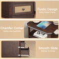 thumbnail image 6 of FAGAGA End Table with Charging Station for Living Room,Wooden Nightstand with 2 Drawers for Bedroom, Cherry, 6 of 8