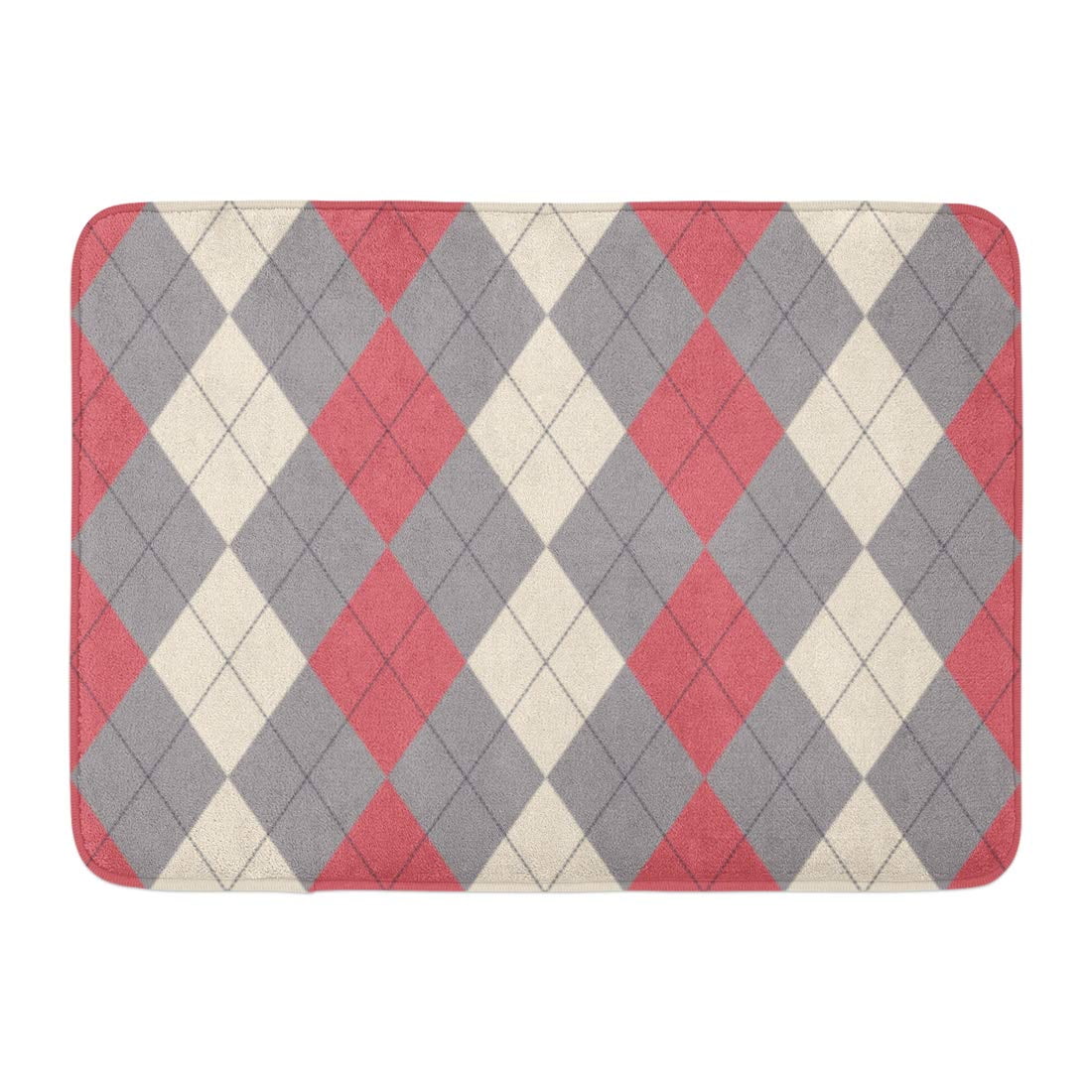 GODPOK Gray Checkered Beige Classic Classical Argyle Pattern Fills