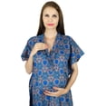 thumbnail image 3 of Bimba Cotton Kaftan Hospital Delivery Gown, Nursing Moms & to be Moms Gift, 3 of 5