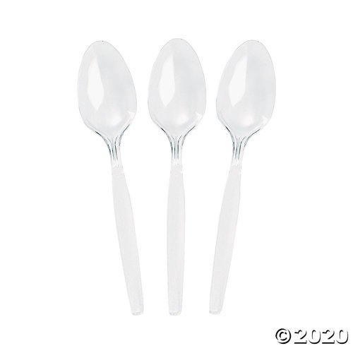 Bulk Clear Plastic Spoons 50 Ct.