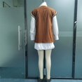 thumbnail image 4 of Ensemble Deux Pièces pour Femmes Automne Mode Décontractée Col à Revers Uni Blanc Manches Longues Mini Robe Chemise Veste Marron avec Poche, 4 of 6