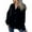 Black, variant on Wang6 Women Plus Size Chunky Cardigans Sweaters Trendy Long Sleeve Cable Knits Fall Deep V Neck Drop Shoulder Loose Knitted Outwear Tops White XL
