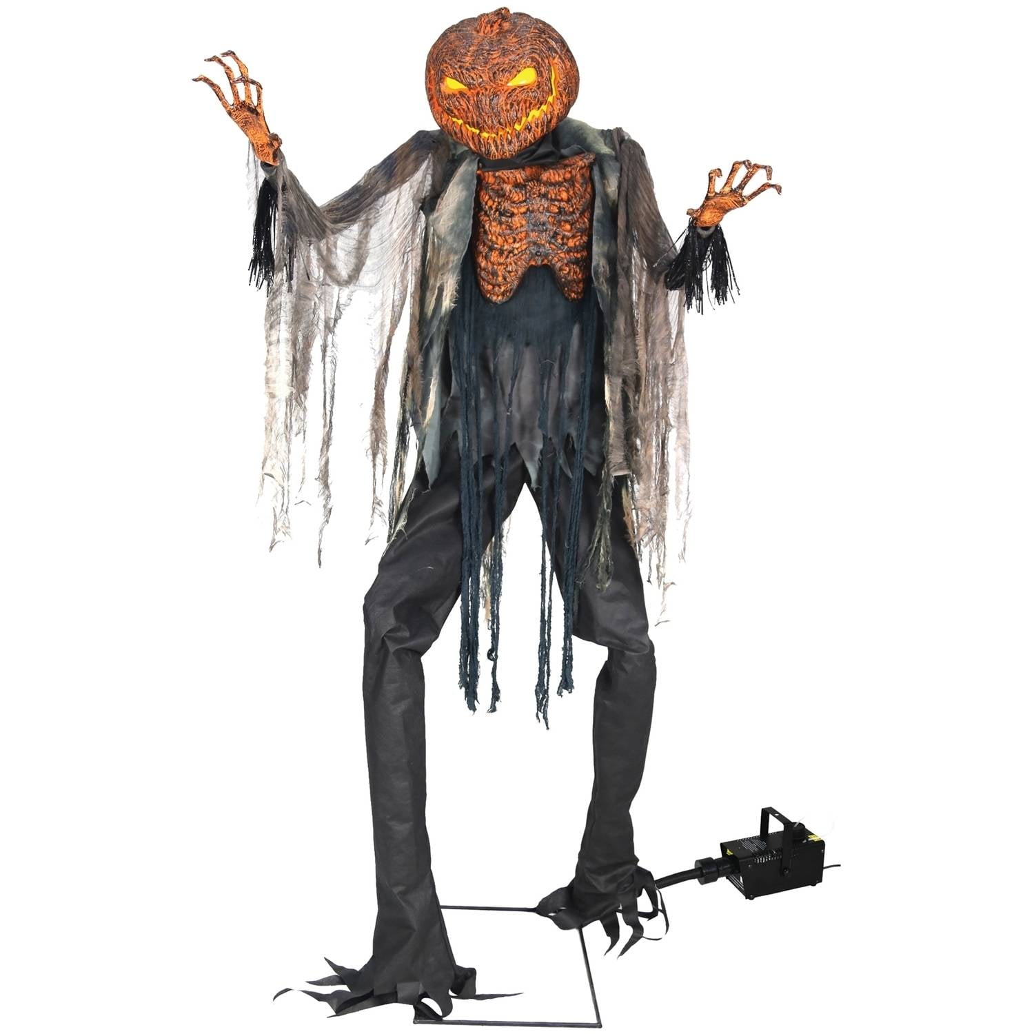Root of Evil Animated Prop 7' Lifesize Scarecrow Pumpkin Halloween Decoration 