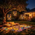 thumbnail image 4 of Colorful Sunflower Glow Solar Garden Lantern, LED Solar Lantern Outdoor Waterproof Hanging Light, Garden Decor Gifts for Women, Mom Birthday Gifts for Patio Yard Backyard, 4 of 8
