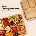 thumbnail image 4 of Bamboo Cheese Board with Clear Acrylic Lid, Leakproof & Reversible, Serving Platter for Parties & Camping, 4 of 12