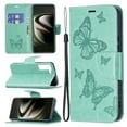 thumbnail image 1 of TECH CIRCLE Galaxy S22 Plus Case,Embossed Butterfly PU Leather Credit Card Holder Slots Full Body Protection Kickstand Flip Folio Shockproof TPU Phone Cover for Samsung Galaxy S22 Plus 6.6",Green, 1 of 6