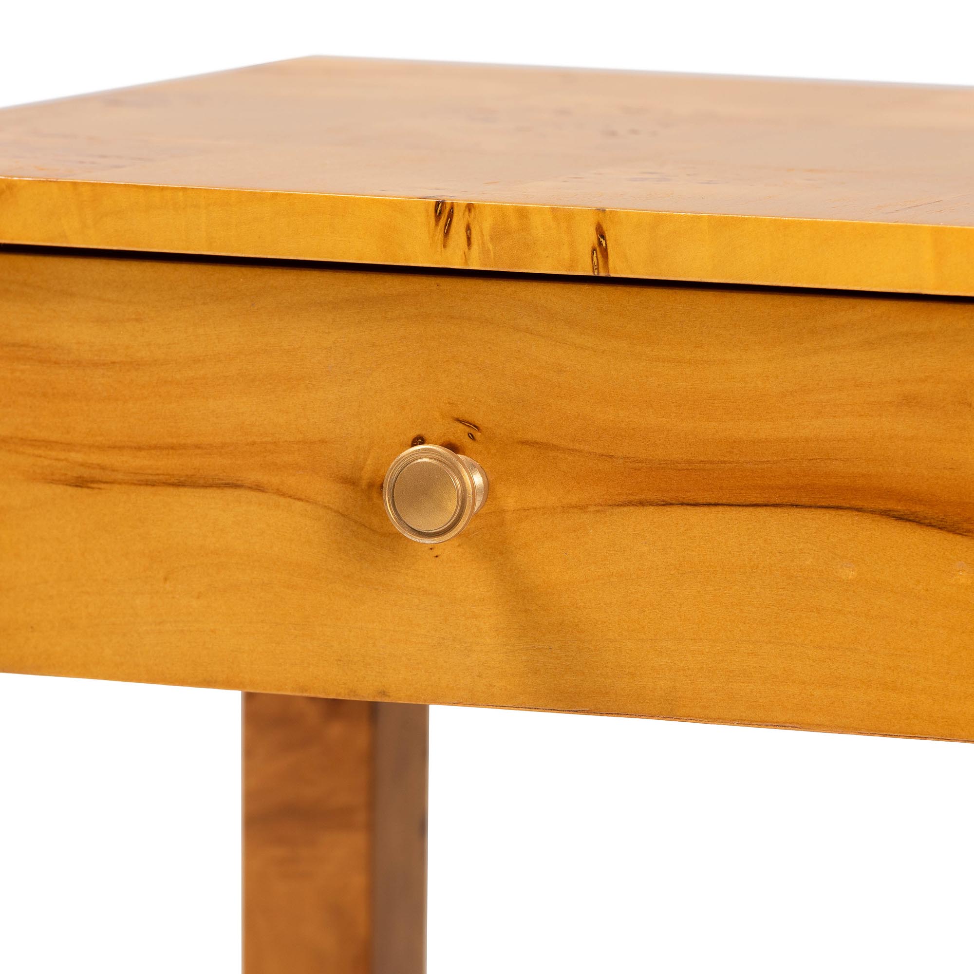 bali & pari Azmi Modern Nightstand, 2-Drawer, Light Mappa Burl