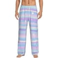 thumbnail image 2 of Picia Striped Gradient Mens Soft Woven Cotton Elastic Waistband Sleep Pajama Pant Lounge Sleep Pant With Pockets And Drawstring-X-Large, 2 of 9