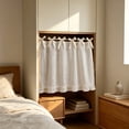 thumbnail image 5 of Hometravel Linen Striped Half Curtain, Bow Tie Cabinet Cover with Farmhouse Style, Decorative Oven Door Valance for Kitchen, Homestay, and Rustic Window Accent, 5 of 6