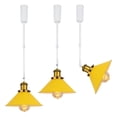 thumbnail image 1 of FSLiving Adjustable Height Track Pendnat Light J-Type Retractable Lift Track Spotlight with Telescoping Rod Adjustable Gimbaled Lamp-Post Juno Track DIY Cover Lamp, Yellow - 3 Lights, 1 of 7