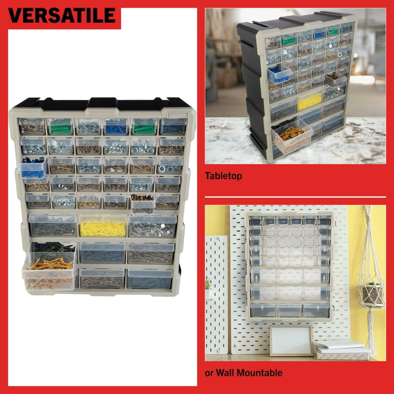 Stalwart 39-Drawer Small Part Organizer - Desktop or Wall
