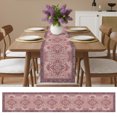 thumbnail image 6 of Red Floral Boho Table Runner 72 Inches Long,Vintage Ethnic Tribe Abstract Art Cotton Linen Table Runners Dresser Scarves,Decorative Fabric Tabletop Scarf Furniture Cover for Home Dinner Party 13"x72", 6 of 9