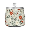 thumbnail image 7 of Yayeee Ashtray with Lid for Cigarette Smokeless Stainless Steel Home Ash Holder, Red and White Floral Pattern, 7 of 7