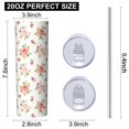 thumbnail image 3 of Pioneer Flower Floral Print Pattern 20oz Skinny Tumbler with Straw & Lid, Double Wall Vacuum Insulated Cup, Leak-Proof, Cup Holder Friendly, Hot 6H Cold 12H, 3 of 6