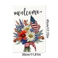 thumbnail image 3 of Yhmxh 4th of July Patriotic Garden Flags 12x18 Double Sided, Small Burlap Independence Day Floral Welcome Garden Flag, Fourth of July Decorations Outdoor Yard Flags for Outside Lawn Porch Decor, 3 of 6