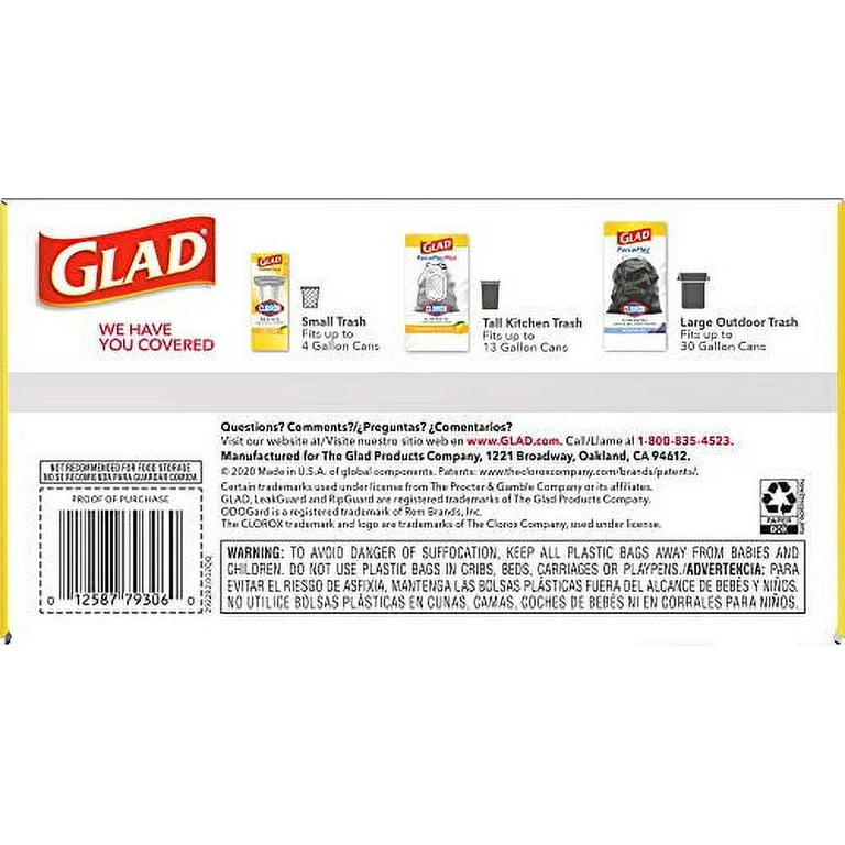 Glad ForceFlex with Clorox 30-Gallons Mountain Air Black Outdoor