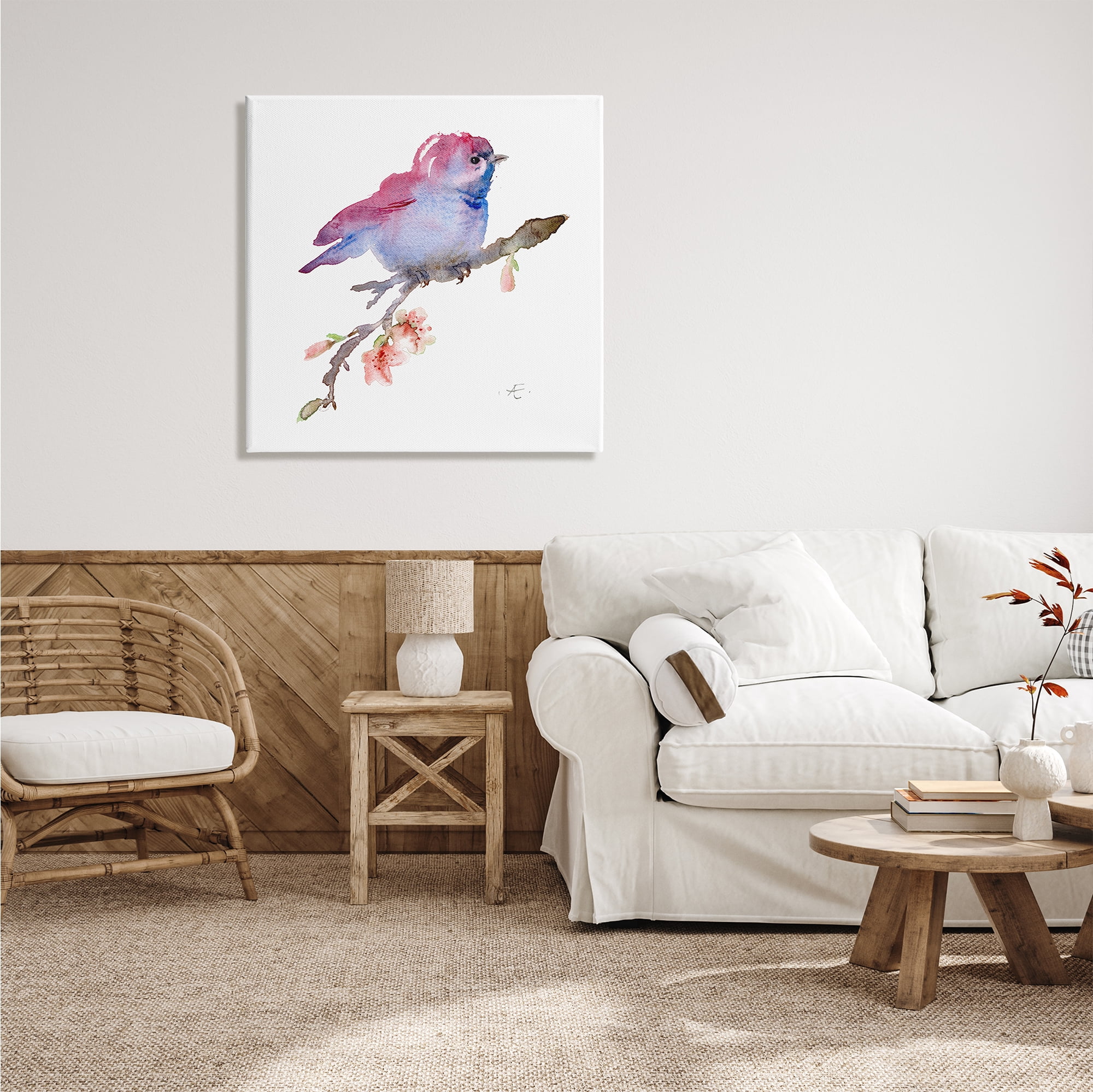 Stupell Indtries Baby Bird Blooming Spring Blossom Tree Branch ,30 x 30,Design by Verbrugge Watercolor