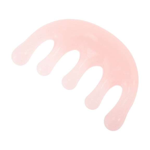 Unique Bargains 1 Pc Crescent-shaped Head Massage Comb for Travel Pink Resin