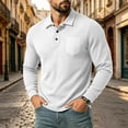 thumbnail image 6 of Mifsaly Mens Long Sleeve Shirts Waffle Knit Lapel Collar Blouses Casual Daily Golf Shirts for Spring Fall White,XL, 6 of 8