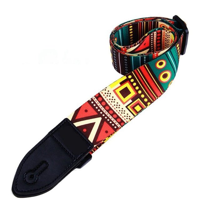 Cinturón de guitarra versátil estampado 3 piezas ajustable poliéster y cuero de PU correa de guitarra para bajo ANGGREK Otros