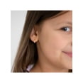 thumbnail image 4 of 14k Gold Sparkling Heart Pink Kids / Children's / Girls Earrings Hoop, 4 of 7