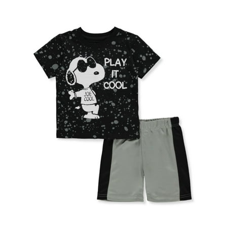 

Peanuts Boys 2-Piece Snoopy Shorts Set Outfit - black 2t (Toddler)