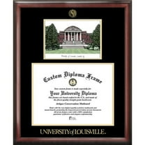 University of Louisville 14" x 17" Gold Embossed Diploma Frame with Campus Images Lithograph