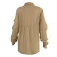 thumbnail image 4 of Conairie Women Linen Shirts Long Sleeve Regular Fit Collar Button Down Shirts Solid Breathable Soft Summer Fashion Casual Blouses Brown XXL, 4 of 4
