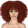 thumbnail image 1 of Peluca de mujer de pelo corto y rizado, africana, pequeña, rizada, europea y americana, peluca de cabeza explosiva, pelucas, malla rosa, fibra química, tocado, 1 of 6
