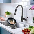 thumbnail image 5 of Wowow 1/2 in. Kitchen Pull Down  Kitchen Tap Head Water Saving Nozzle Sprayer with 3-Spray Modes, 5 of 8