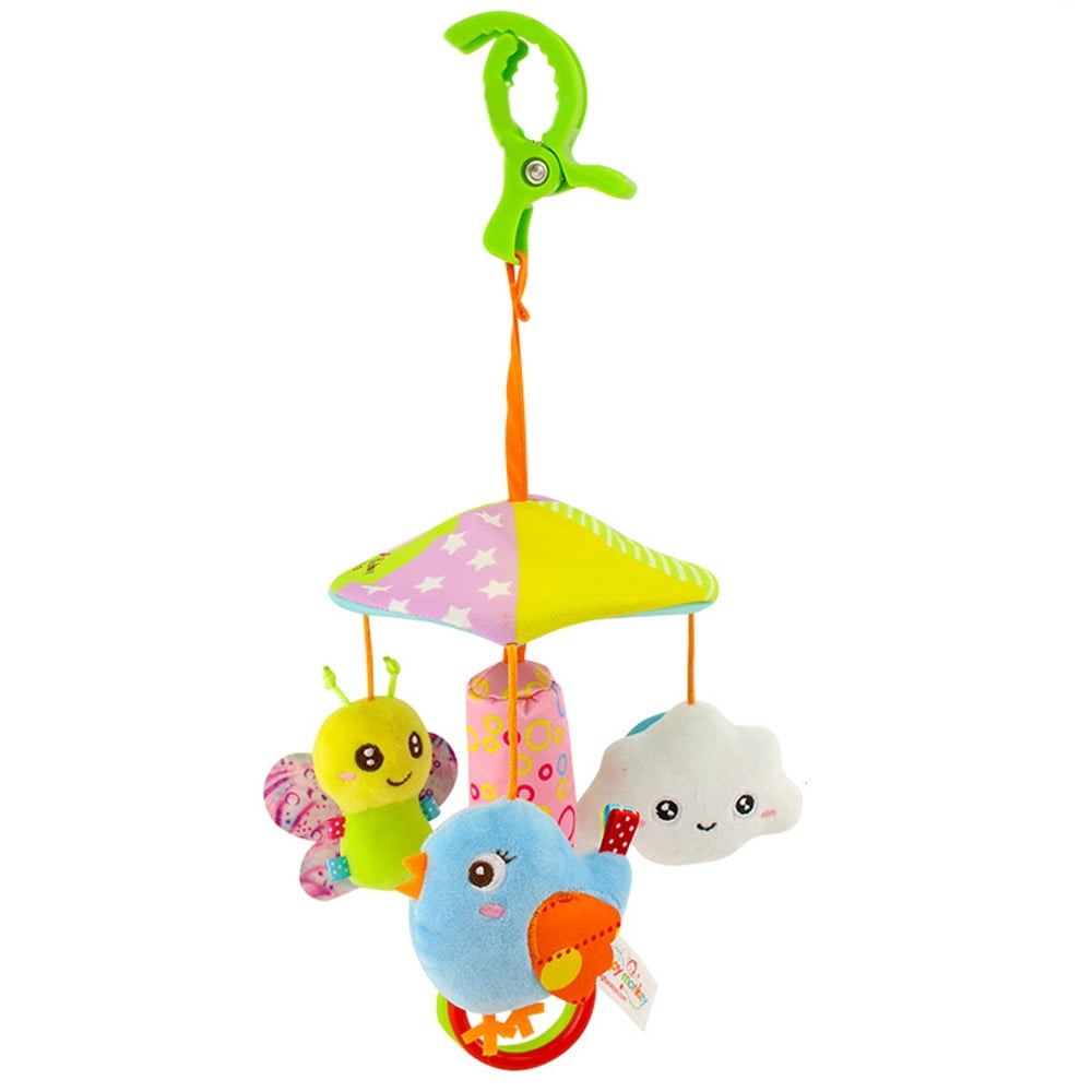 Stroller Toys and Car Seat Toys for Infants Hanging Rattles Toys for Baby Boys and Girls Ages 3 Months & up，Animals & Clouds