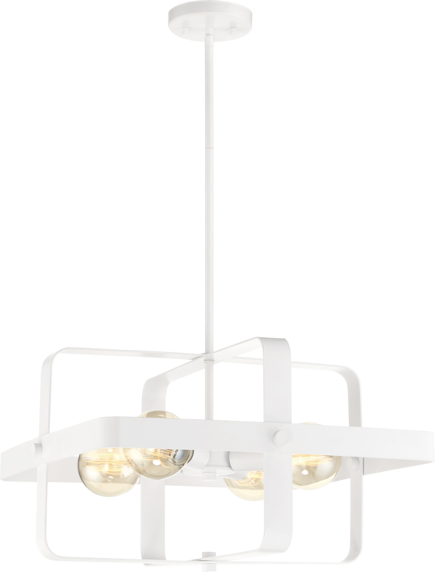 60/6722-Nuvo Lighting-Prana-4 Light Pendant-20 Inches Wide by 12 Inches High-White Finish - image 2 of 7