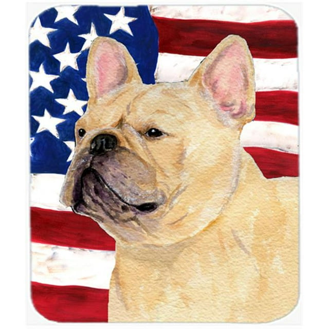 Usa American Flag With French Bulldog Mouse Pad, Hot Pad Or Trivet