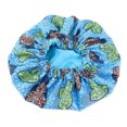 thumbnail image 2 of Limei Sleep Cap Floral African Style Satin Bonnet Night Head Cover Sleeping Soft Hair Turbans for Women and Girls (Lake Blue), 2 of 7