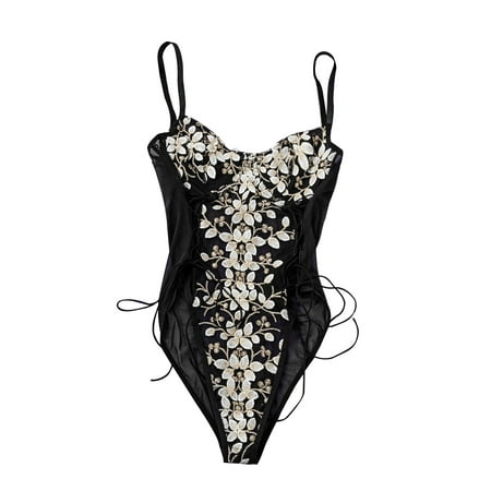 Sexy Lace Lingerie for Women Deep V Neck Lace Bodysuit Backless One Piece Teddy Bridal Lingerie Body Suits