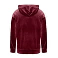 thumbnail image 4 of Women Oversized Tops New Zip up Hoodie for Women Velvet Long Sleeve Half Zip Sweatshirts Casual Loose Oversized Pullover Tops with Pocket Wine S, 4 of 6
