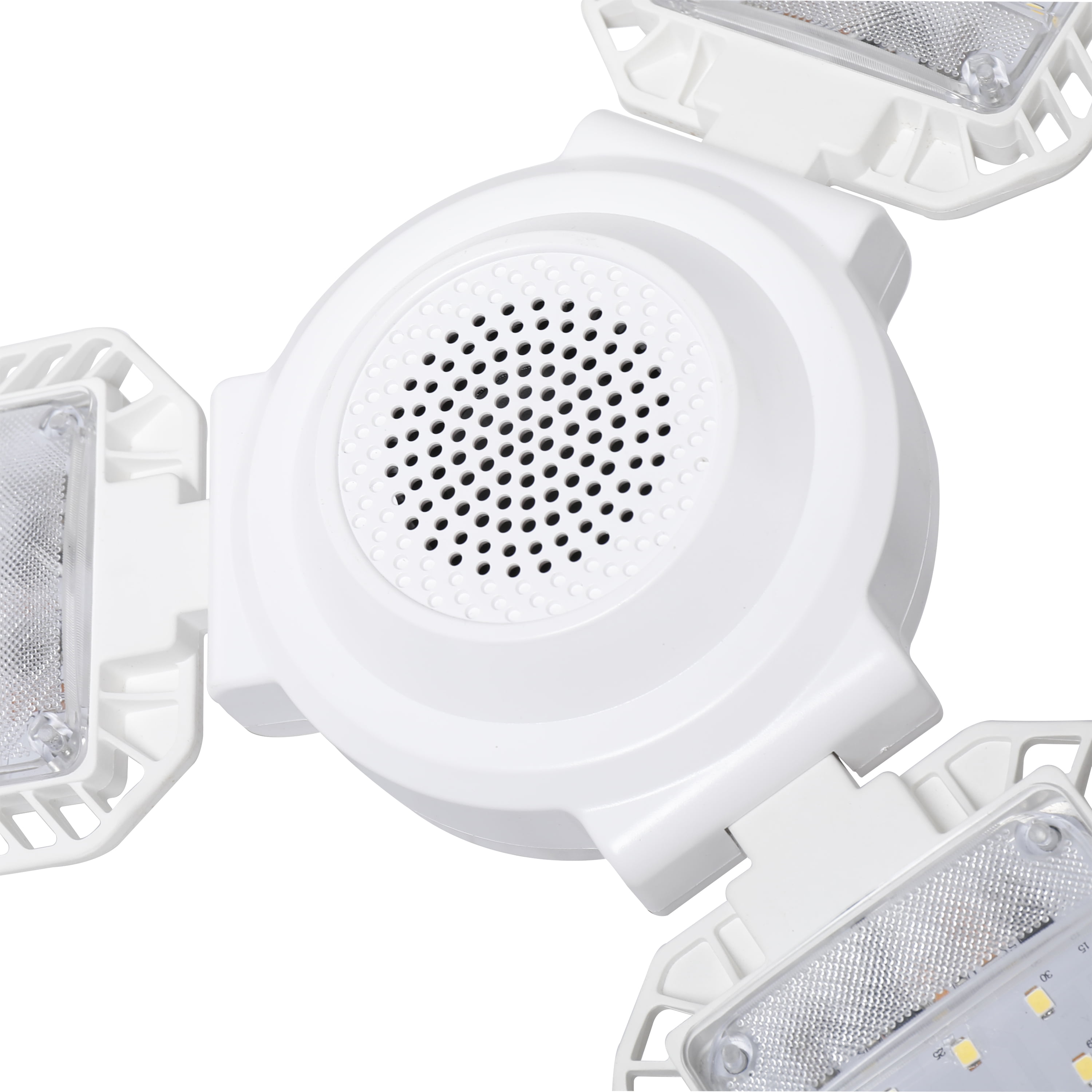 Great Value 3000 Lumen Deformable LED Garage Light with Bluetooth Speaker  E26 Bulb Base in White