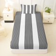 thumbnail image 4 of Castle Fairy Minimalist Thin Vertical Stripe Twin Sheets 3pcs,Geometric Wide Band Bedding,Black White,1 Flat Sheet, 1 Fitted Sheet and 1 Pillowcase, 4 of 7