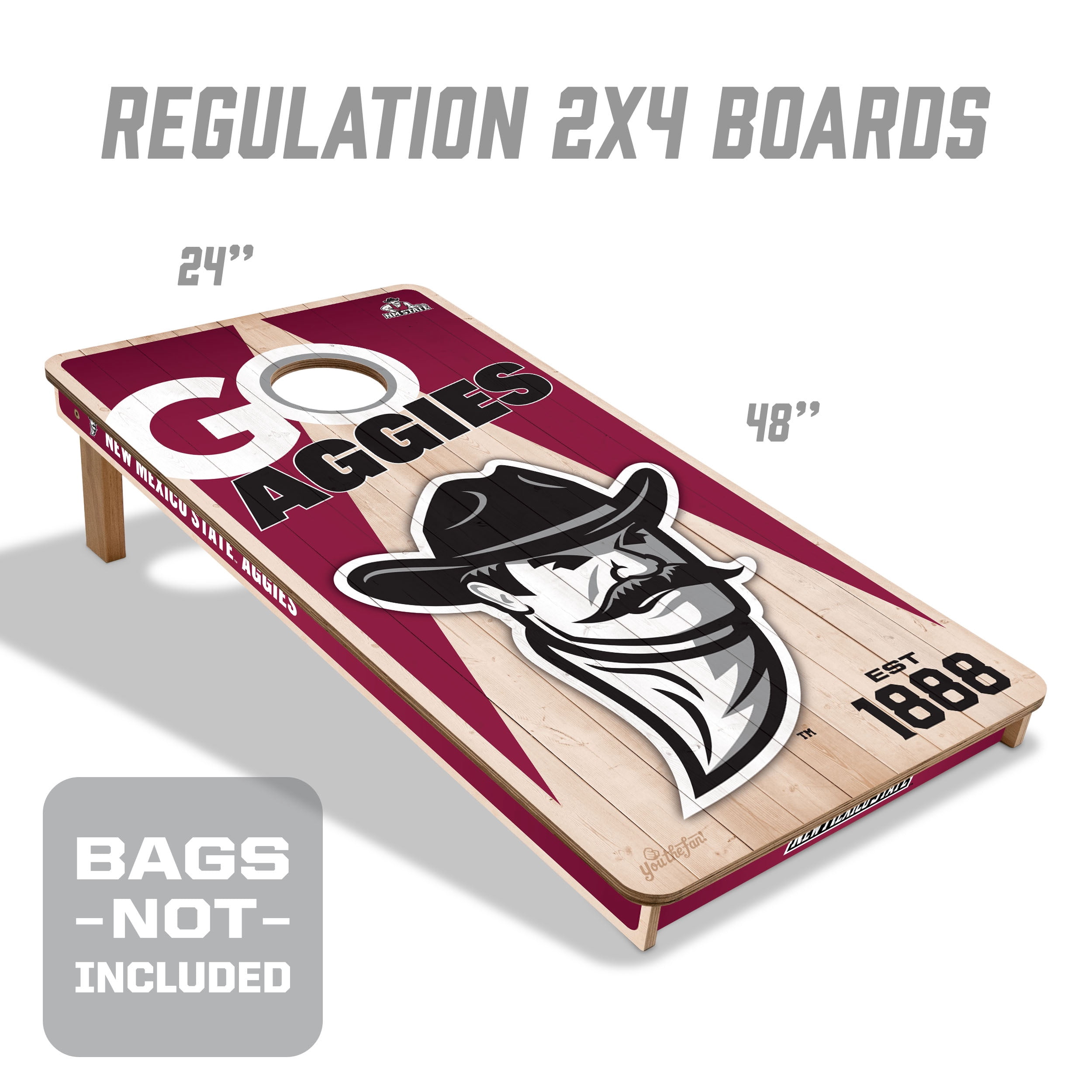 YouTheFan NCAA New Mexico State Aggies 2' x 4' Cornhole Game No Bags