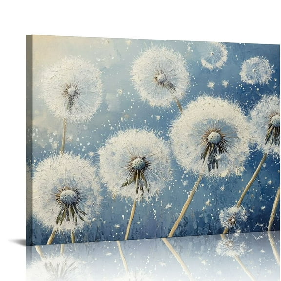 Dandelion Wall Art Farmhouse Wall Decor LargeAbstract Canvas Wall Art Wall Painting Living Room Bedroom Wall Decor Above Bed Horizontal
