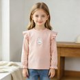 thumbnail image 2 of Toddler Girls T-Shirts Long Sleeve Shirts with Ruffle Fall Winter Cute Tops Crew Neck Shirts for Girls 6 12 18 24 Months 3T 4T 5T 6T Kids Basic Tee, 2 of 9