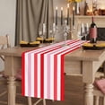 thumbnail image 2 of Red Pink Stripe 108 Inch Table Runner, Geometric White Vertical Striped Farmhouse Dresser Scarf Cotton & Linen Tablerunner for Dining/Kitchen Island/Holiday Party Décor 13" x 108", 2 of 9