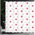 thumbnail image 3 of Ambesonne Geometric Shower Curtain, Red Circles Triangles Art, 69"Wx84"L, Dark Coral and Charcoal Grey, 3 of 4